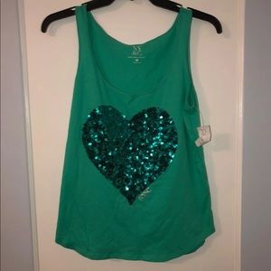Green Heart Tank Top